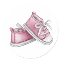 Roze Waterverf Babylaarsjes Baby Shower