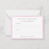 Roze Waterverf bakken op zaterdag Bash Recipe Kaar Notitiekaartje (Voorkant)