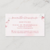 Roze Waterverf Bakkerij Kok Kok Visitekaartje (Achterkant)