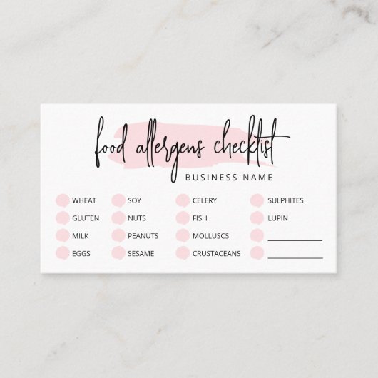 Roze Waterverf bakkerij Visitekaartje (Voorkant)