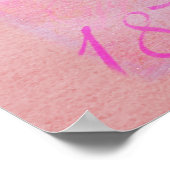  roze Waterverf Ballerina Dancer Ballet Poster (Hoek)