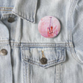  roze Waterverf Ballerina Dancer Ballet Ronde Button 5,7 Cm (In situ)