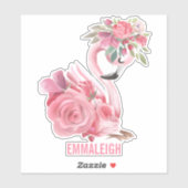 Roze Waterverf Ballerina Flamingo  Sticker (Vel)