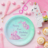 Roze Waterverf Ballet Princess Birthday Papieren Bordje (Feest)