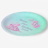 Roze Waterverf Ballet Princess Birthday Papieren Bordje (Gekanteld)