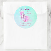 Roze Waterverf Ballet Slippers Baby shower Ronde Sticker (Tas)