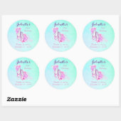 Roze Waterverf Ballet Slippers Verjaardag Dank u Ronde Sticker (Vel)
