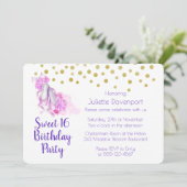  Roze Waterverf Ballet Thema Verjaardag Kaart (Staand voorkant)