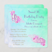 Roze Waterverf Ballet Thema Verjaardag Kaart (Voorkant / Achterkant)