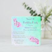 Roze Waterverf Ballet Thema Verjaardag Kaart (Staand voorkant)