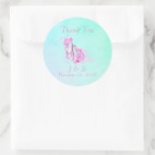 Roze Waterverf balletschoenen bruiloft dank u Ronde Sticker (Tas)