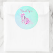Roze Waterverf balletschoenen Hartelijk dank Ronde Sticker (Tas)