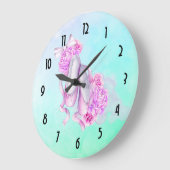 Roze Waterverf balletschoenen met pinda's en boog Grote Klok (Hoek)