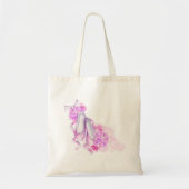 Roze Waterverf balletschoenen met pinda's en boog Tote Bag (Voorkant)