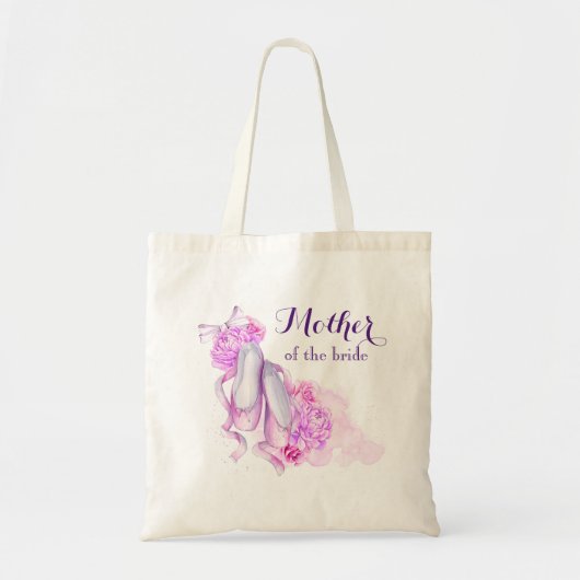 Roze Waterverf Balletschoenen Moeder van de Bruid Tote Bag (Voorkant)