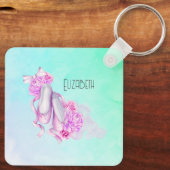 Roze Waterverf balletschoenen Sleutelhanger (Achterkant)