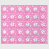 Roze waterverf balletzwanen 5e verjaardagswrap cadeaupapier (Vlak)