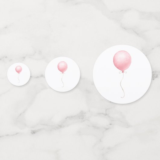 Roze Waterverf ballonnen Confetti (Achterkanten)
