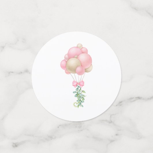 Roze Waterverf ballonnen Confetti (Kleine voorkant)