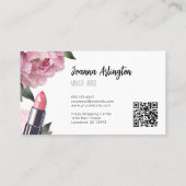 Roze Waterverf Beauty Make-up Artiest Visitekaartje (Achterkant)