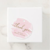 Roze waterverf bedank kaartje bedankjes labels (In situ)