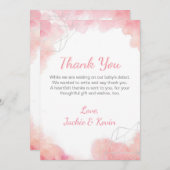 Roze Waterverf Bedankkaart (Voorkant / Achterkant)