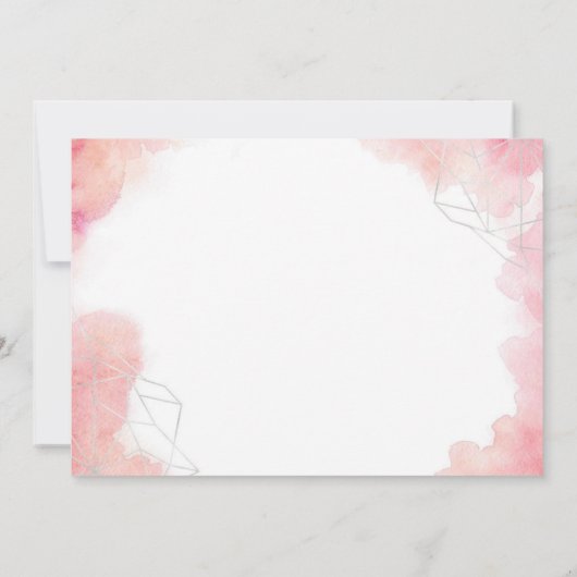 Roze Waterverf Bedankkaart (Achterkant)