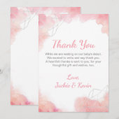 Roze Waterverf Bedankkaart (Voorkant / Achterkant)
