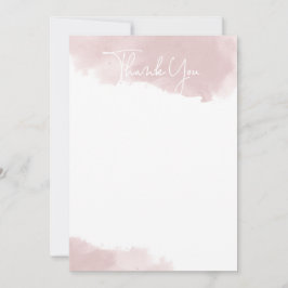 Roze waterverf bedankkaart in blozende tinten