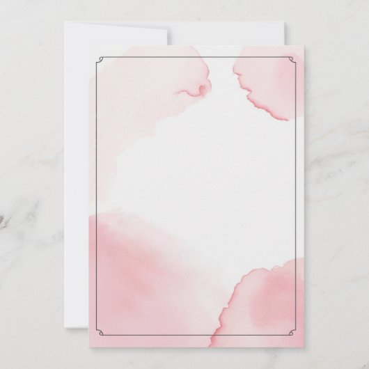 Roze waterverf beer babyshower uitnodigingen (Achterkant)