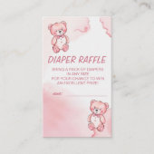 Roze waterverf beer informatiekaartje (Voorkant)