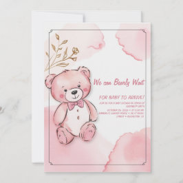 Roze waterverf beer kaart