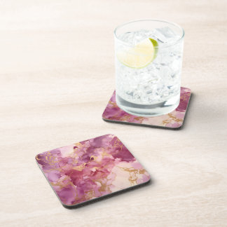 Roze waterverf bier onderzetter