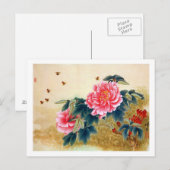 Roze waterverf bij de Koel-chinese klassieker Briefkaart (Voorkant / Achterkant)