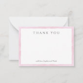 Roze Waterverf Birthday Dank u Notitiekaartje (Voorkant)