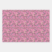 Roze waterverf bladeren van het bruine roze patroo inpakpapier vel (Voorkant 3)