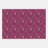 Roze waterverf bladeren van het bruine roze patroo inpakpapier vel (Voorkant 2)