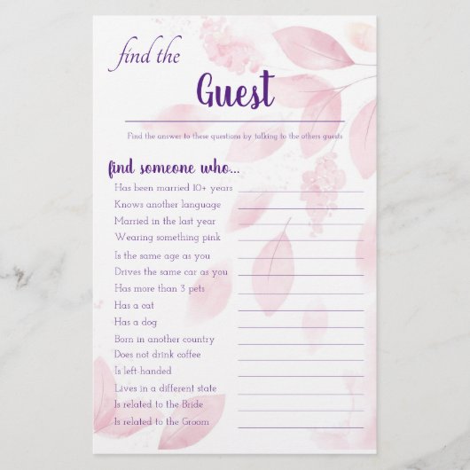 Roze Waterverf Bladeren Zoek de gamekaart voor gas Flyer (Voorkant)