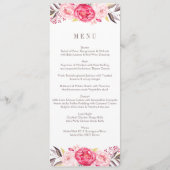 Roze Waterverf Bloed Wreath Weddenschap Menu (Voorkant)