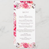 Roze Waterverf Bloed Wreath Weddenschap Menu (Voorkant / Achterkant)