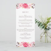 Roze Waterverf Bloed Wreath Weddenschap Menu (Staand voorkant)
