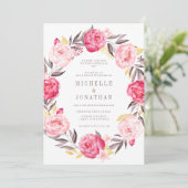 Roze Waterverf Bloedbad Uitnodiging (Staand voorkant)