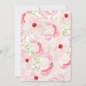 Roze Waterverf Bloeddrukventilator Baby shower uit Kaart (Achterkant)