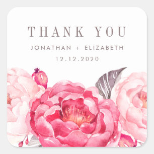 Roze Waterverf Bloedweddenschap Verlangster Vierkante Sticker