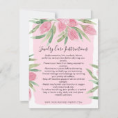 Roze Waterverf Bloeiende Bloemen Bloemen Sieraden  Notitiekaartje (Voorkant)