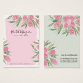 Roze Waterverf bloeit Floral Earring Display Visitekaartje (Voorkant /achterkant)