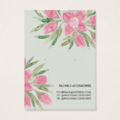 Roze Waterverf bloeit Floral Earring Display Visitekaartje (Achterkant)