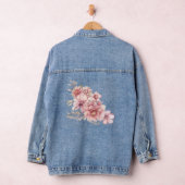 Roze Waterverf bloeit glanzend glitter modern Denim Jacket (Hangar)