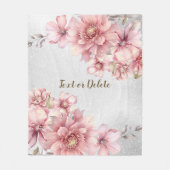 Roze Waterverf bloeit glanzend glitter modern Fleece Deken (Voorkant)