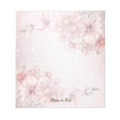 Roze Waterverf bloeit glanzend glitter modern Notitieblok (Voorkant)